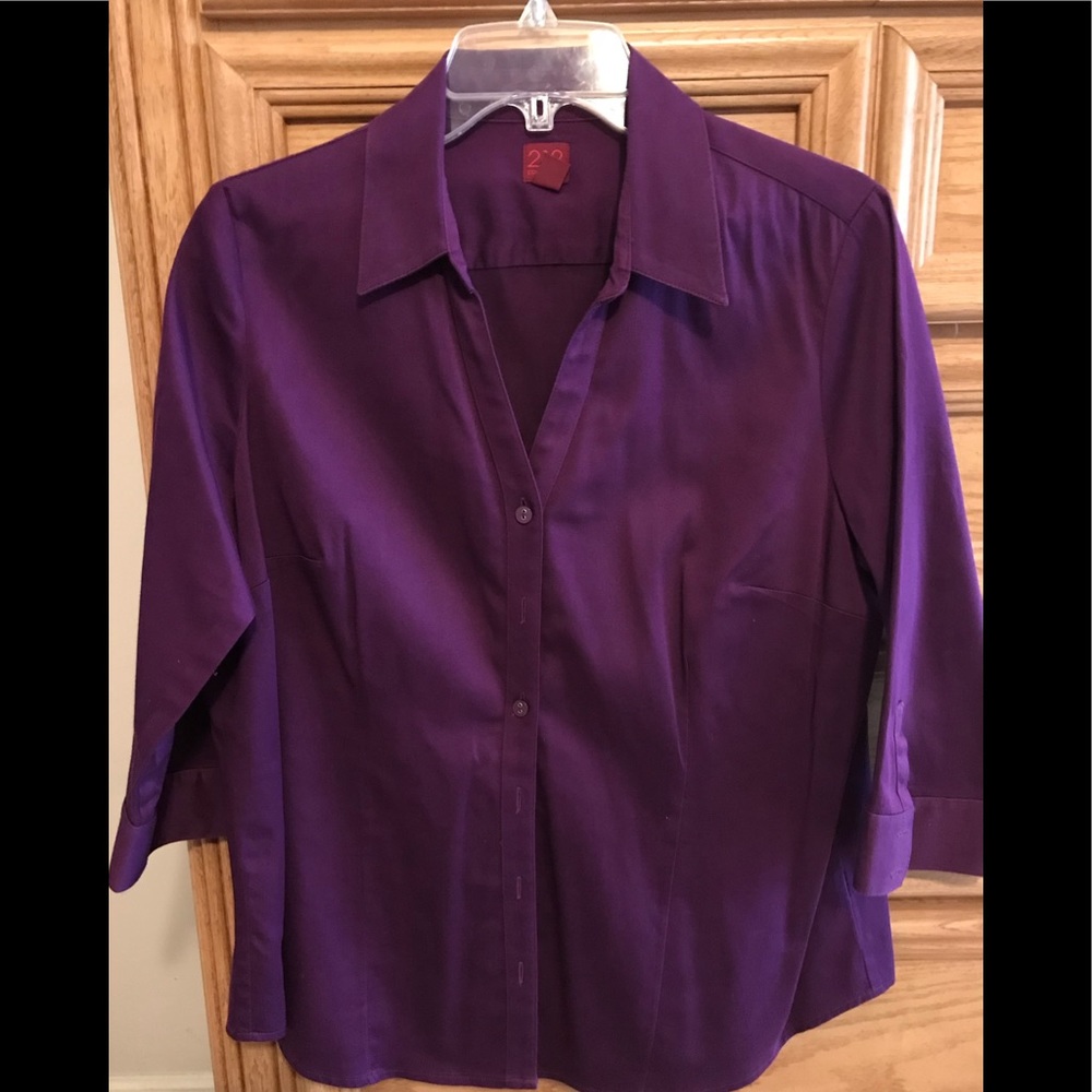 212 Collection V-Neck Button Down Blouse